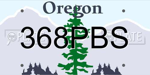 368PBS Oregon License Plate