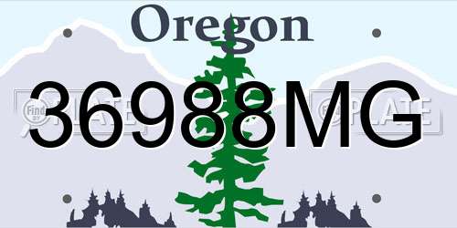 36988MG Oregon License Plate