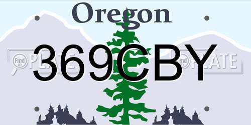 369CBY Oregon License Plate