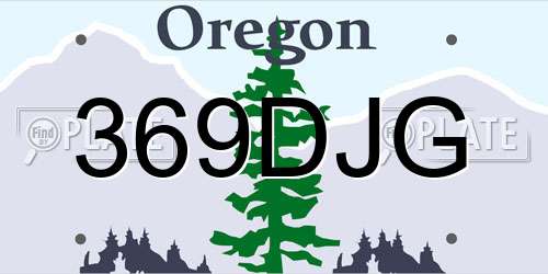 369DJG Oregon License Plate