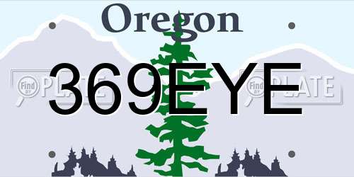 369EYE Oregon License Plate