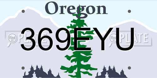 369EYU Oregon License Plate