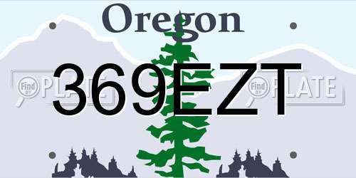 369EZT Oregon License Plate
