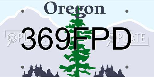 369FPD Oregon License Plate