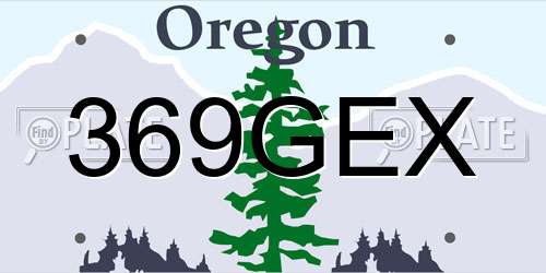 369GEX Oregon License Plate