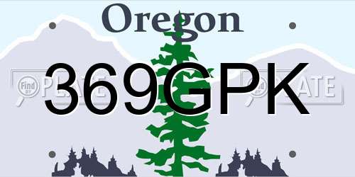 369GPK Oregon License Plate