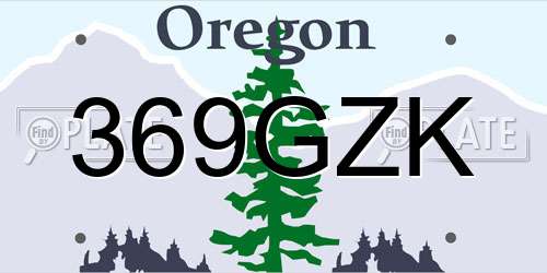369GZK Oregon License Plate