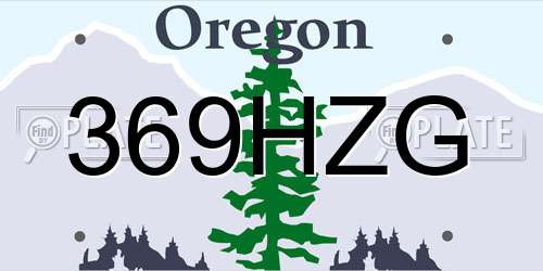 369HZG Oregon License Plate