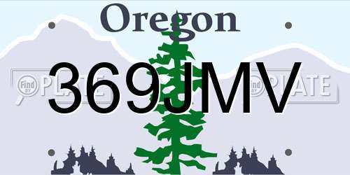 369JMV Oregon License Plate