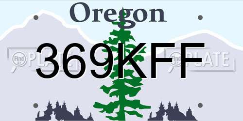 369KFF Oregon License Plate