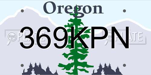 369KPN Oregon License Plate