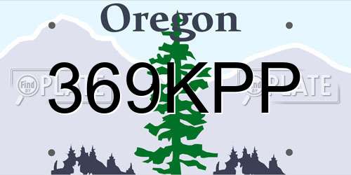 369KPP Oregon License Plate