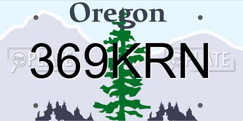 369KRN Oregon License Plate