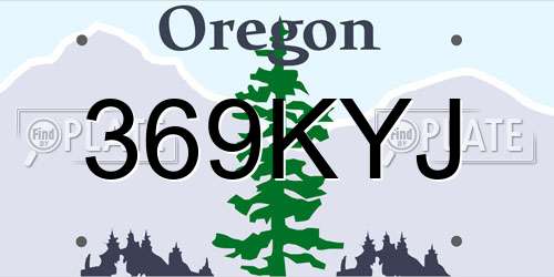 369KYJ Oregon License Plate