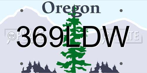 369LDW Oregon License Plate