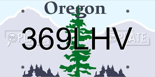 369LHV Oregon License Plate