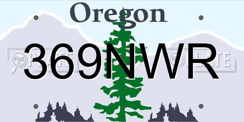 369NWR Oregon License Plate