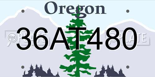 36AT480 Oregon License Plate