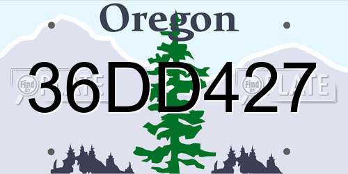 36DD427 Oregon License Plate