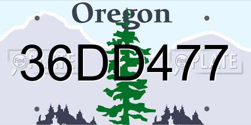 36DD477 Oregon License Plate