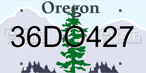 36DO427 Oregon License Plate