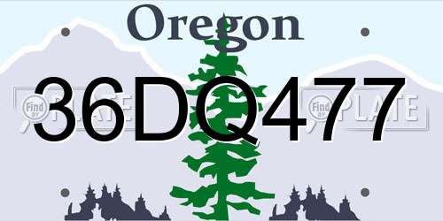 36DQ477 Oregon License Plate