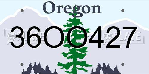36OO427 Oregon License Plate