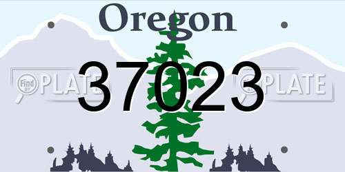 37023 Oregon License Plate