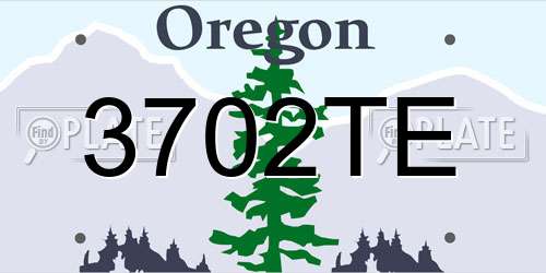 3702TE Oregon License Plate