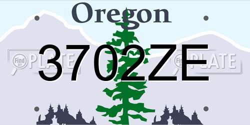3702ZE Oregon License Plate