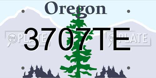 3707TE Oregon License Plate