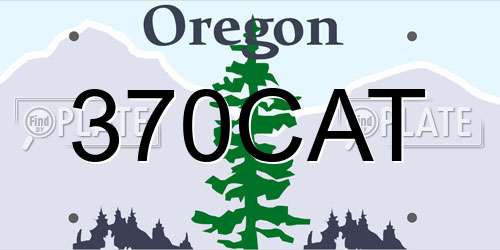 370CAT Oregon License Plate