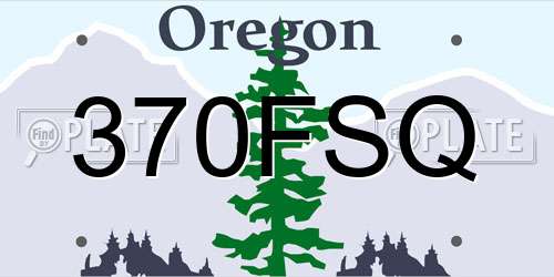 370FSQ Oregon License Plate