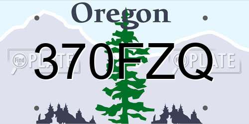 370FZQ Oregon License Plate