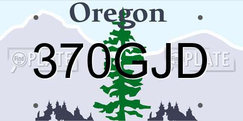 370GJD Oregon License Plate