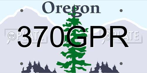 370GPR Oregon License Plate