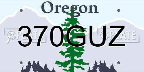 370GUZ Oregon License Plate