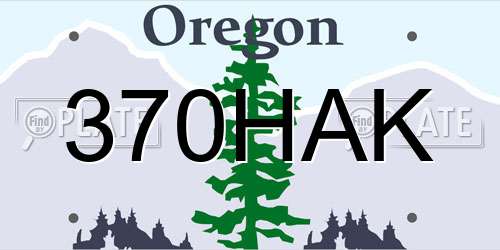 370HAK Oregon License Plate