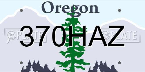 370HAZ Oregon License Plate