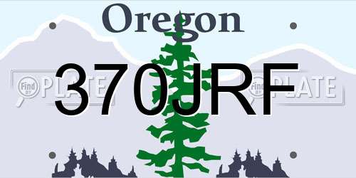 370JRF Oregon License Plate
