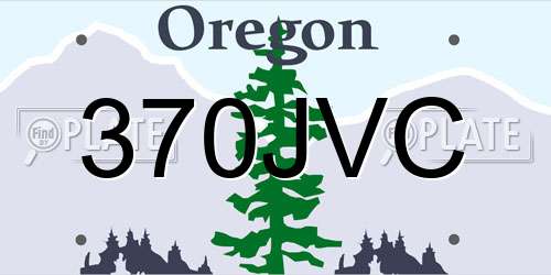 370JVC Oregon License Plate