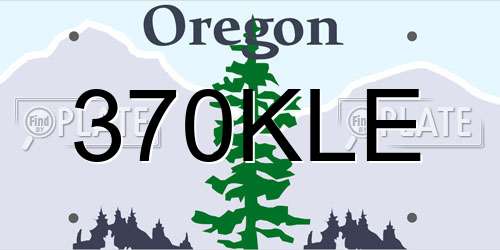 370KLE Oregon License Plate