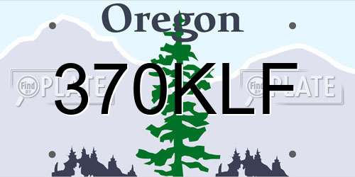 370KLF Oregon License Plate