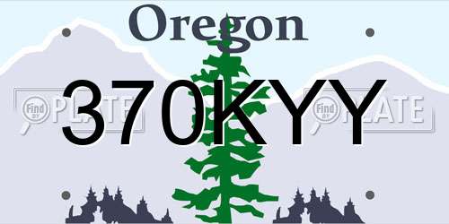 370KYY Oregon License Plate
