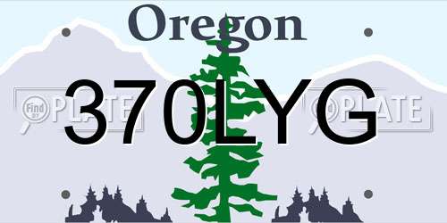 370LYG Oregon License Plate