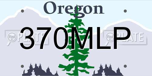 370MLP Oregon License Plate