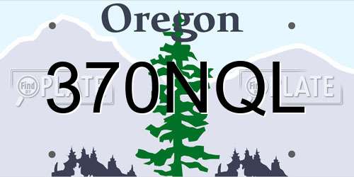 370NQL Oregon License Plate