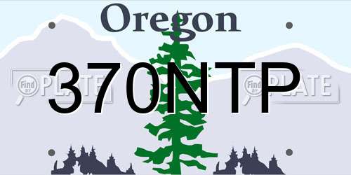 370NTP Oregon License Plate