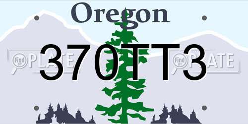 370TT3 Oregon License Plate