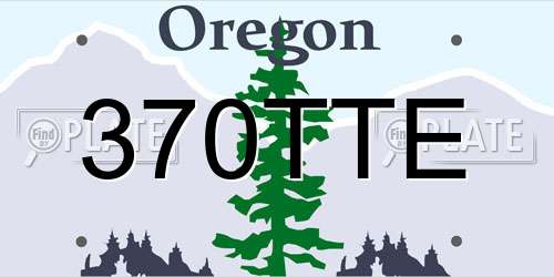 370TTE Oregon License Plate